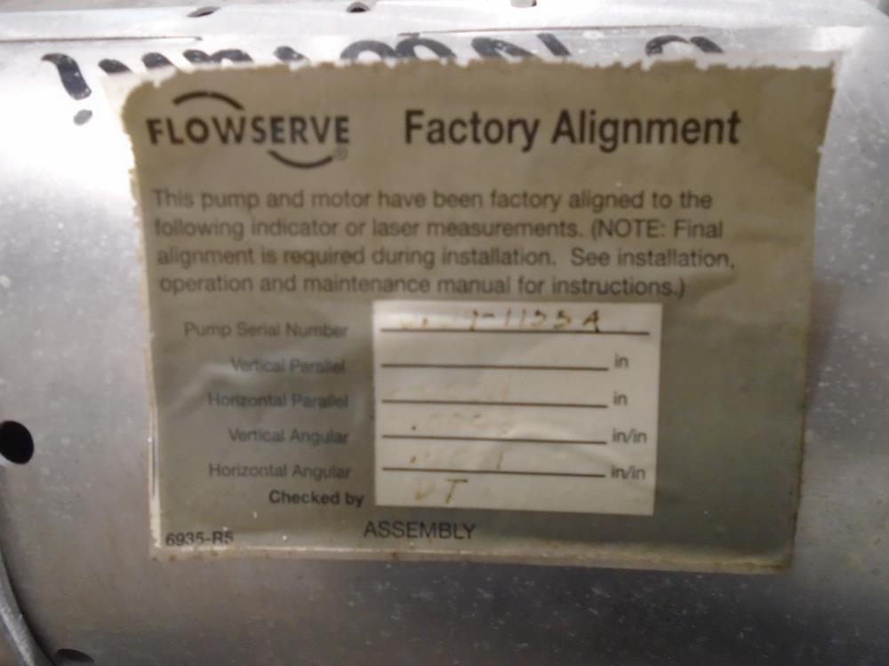 Flowserve Durco MK3 STD Centrifugal Pump 1K1.5X1-82RV/6.25 DCI Body, 10 HP Motor